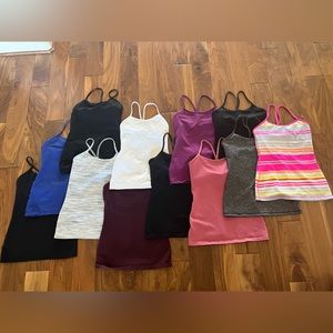 Lot of 12 Lululemon Power Y Tanks, all size 6